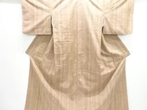 よろけ縞模様織出し手織り紬着物